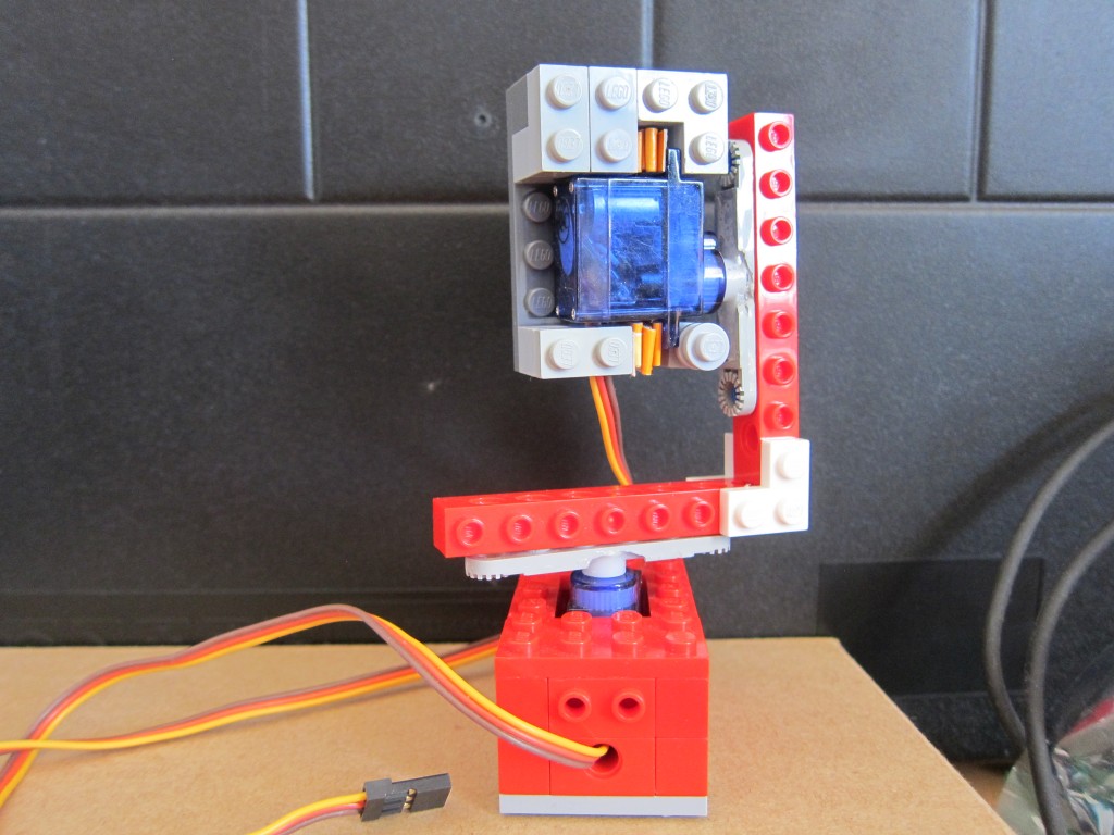 Tilt servo packed with cardboard