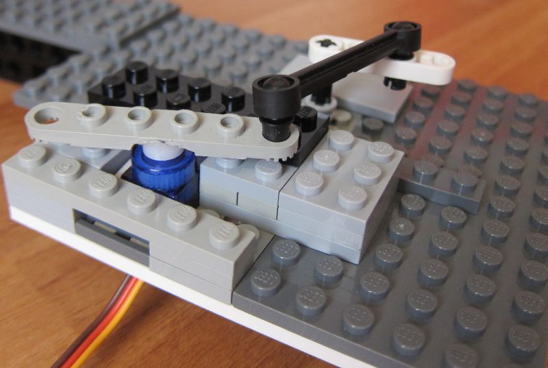 Underside of servo & swiper arm